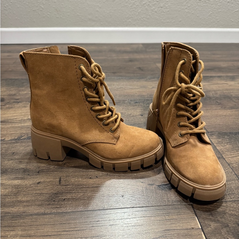 Target Brown Lace-Up Chunky Boots